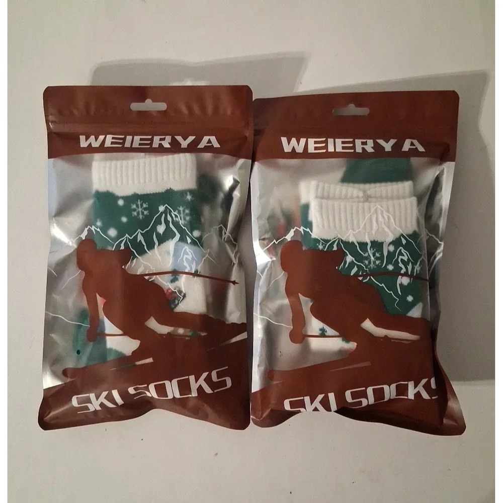 Lot of 2 Pair: Weierya Wool Blend Ski Socks Kids XS Snow Winter